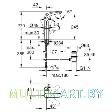 Смеситель Grohe Eurostyle (23569003) картинка 3